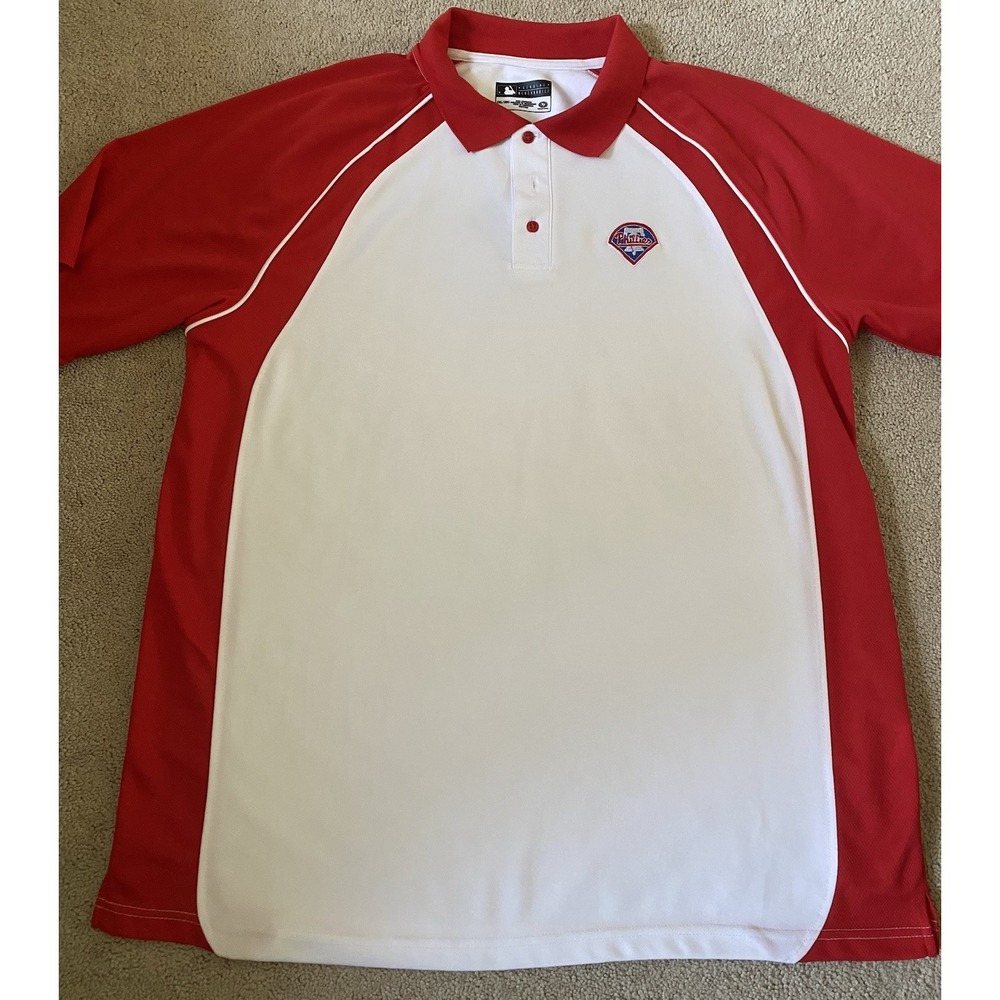 MLB White Phillies Polo Shirt Golf Shirt XXL